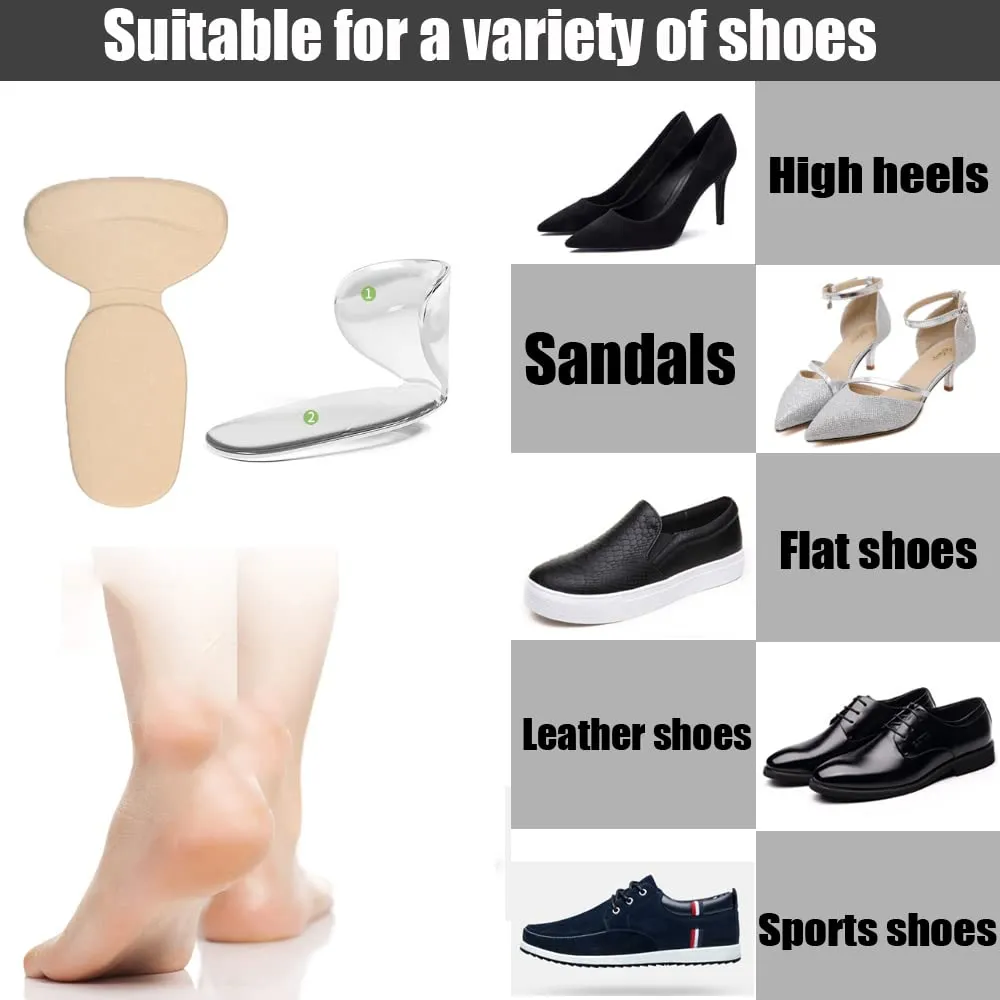 12 Pcs Heel Cushion Pads, Self-Adhesive Heel Grips Heel Protectors Gel Shoe Inserts Liners Pads Insoles Stickers for Women Men Ladies Shoes(Black, Clear, Beige)