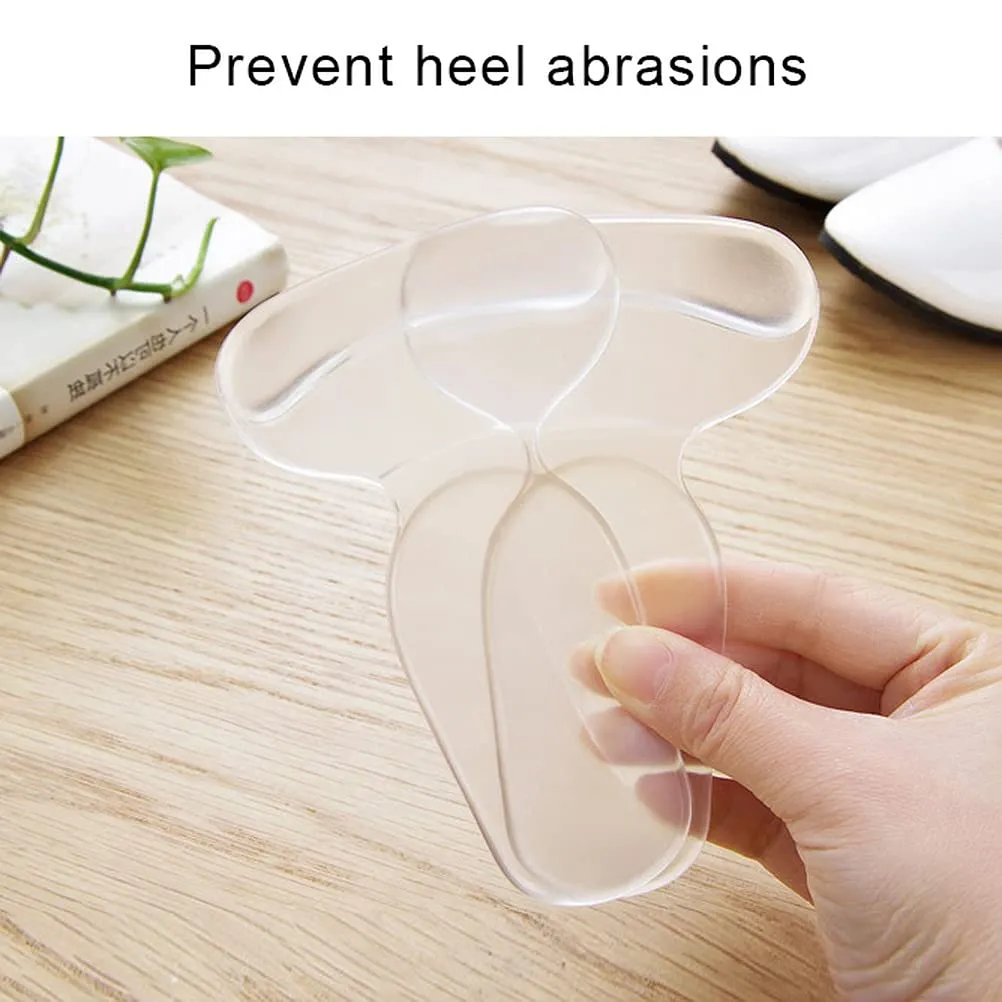 12 Pcs Heel Cushion Pads, Self-Adhesive Heel Grips Heel Protectors Gel Shoe Inserts Liners Pads Insoles Stickers for Women Men Ladies Shoes(Black, Clear, Beige)