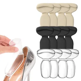 12 Pcs Heel Cushion Pads, Self-Adhesive Heel Grips Heel Protectors Gel Shoe Inserts Liners Pads Insoles Stickers for Women Men Ladies Shoes(Black, Clear, Beige)