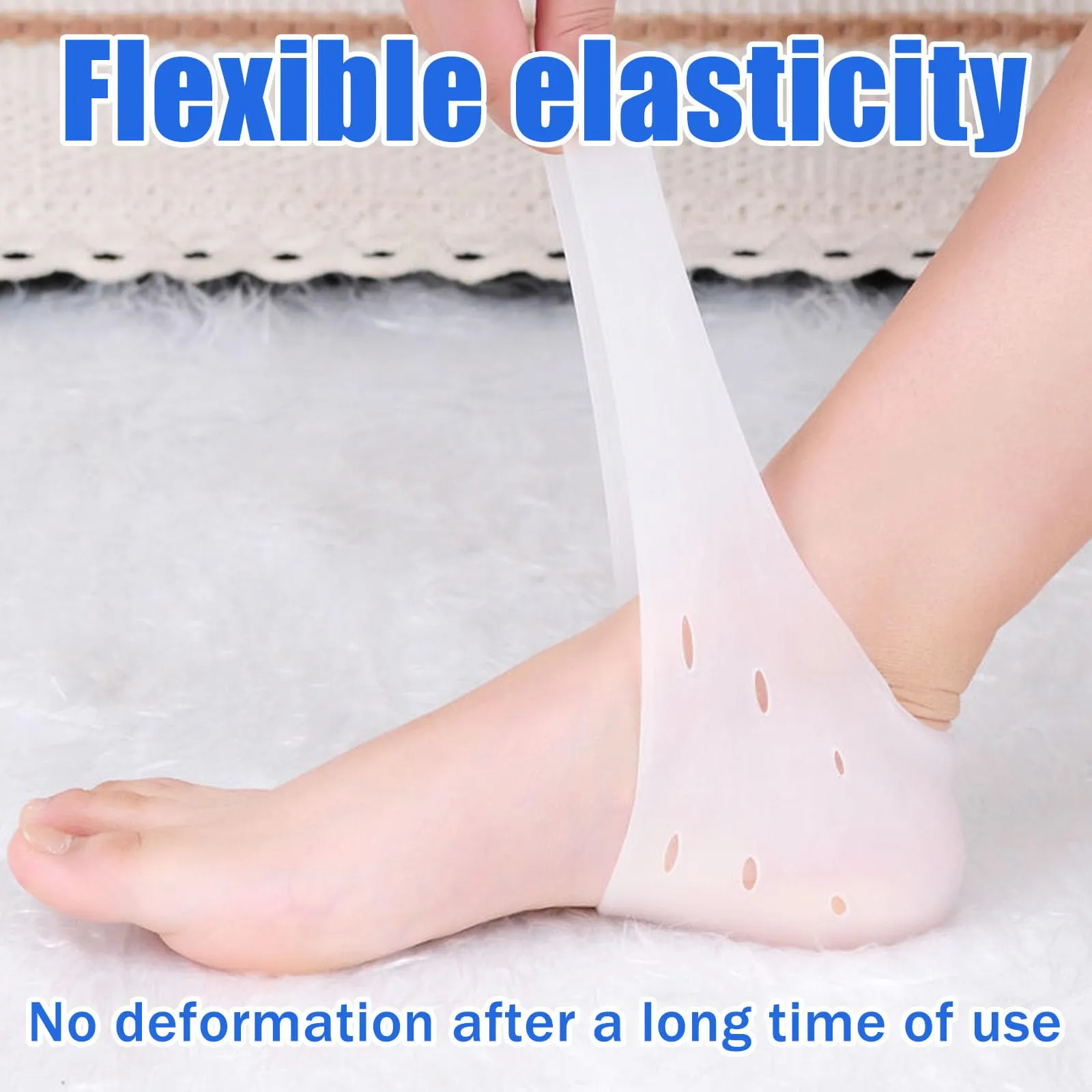 3 pairs of gel heel protection silicone pads, heel pads for shoes, heel sleeves plantar fasciitis inserts, suitable for heel spurs, plantar fasciitis, heel pain, dry cracks and other symptoms