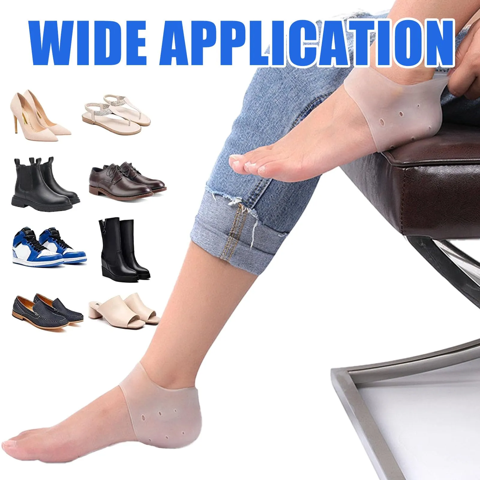 3 pairs of gel heel protection silicone pads, heel pads for shoes, heel sleeves plantar fasciitis inserts, suitable for heel spurs, plantar fasciitis, heel pain, dry cracks and other symptoms