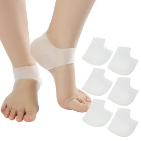 3 pairs of gel heel protection silicone pads, heel pads for shoes, heel sleeves plantar fasciitis inserts, suitable for heel spurs, plantar fasciitis, heel pain, dry cracks and other symptoms