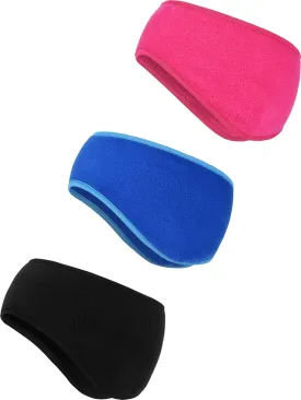 BBTO 3 Pcs Ear Warmer Fleece Headbands Ear Muffs Winter Running Gear for Women Men Adult