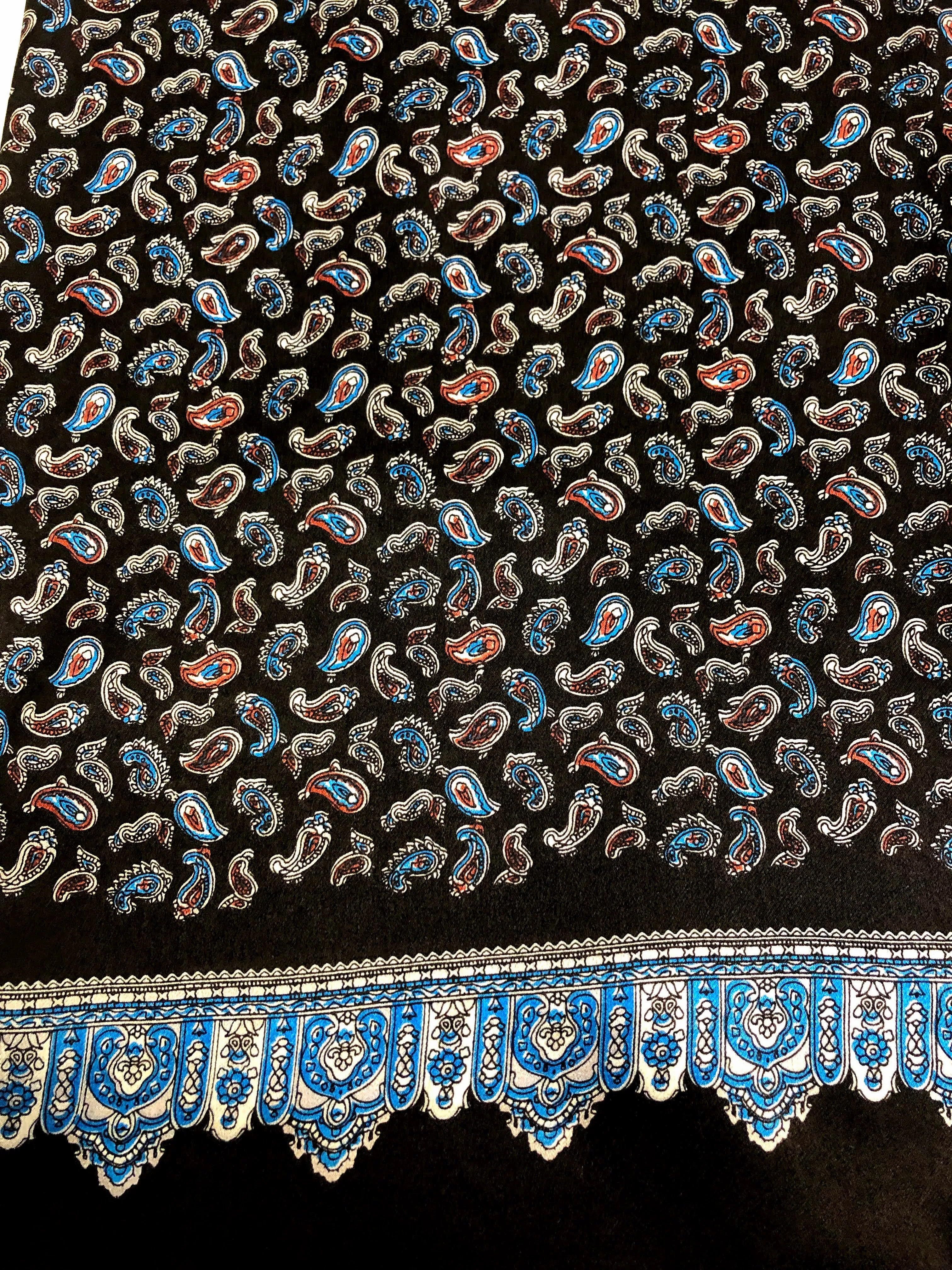 Bordeaux Paisley 100% Silk Scarf 157 x 27 cm