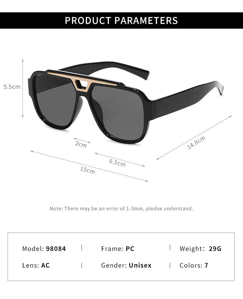 Chic Square-Frame UV400 Sunglasses - 2024 Fashion Trends with RX Customization