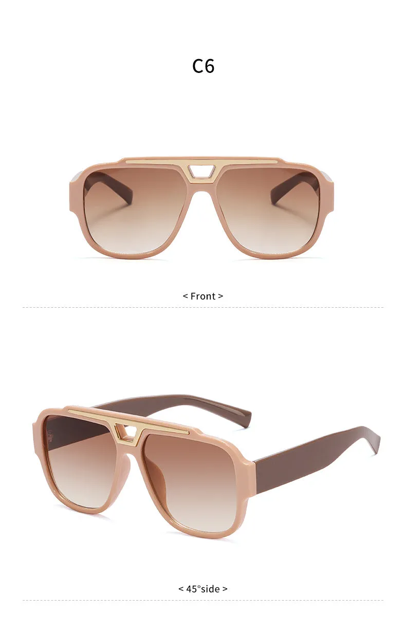 Chic Square-Frame UV400 Sunglasses - 2024 Fashion Trends with RX Customization