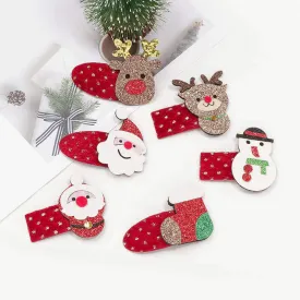 Christmas Snowman Elk Hair Clips