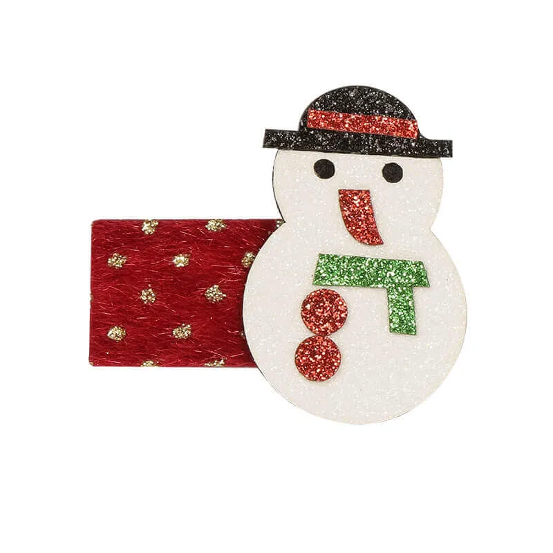 Christmas Snowman Elk Hair Clips