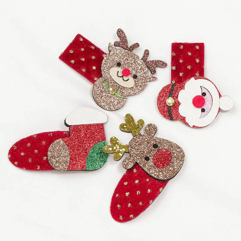 Christmas Snowman Elk Hair Clips