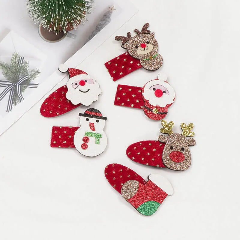 Christmas Snowman Elk Hair Clips