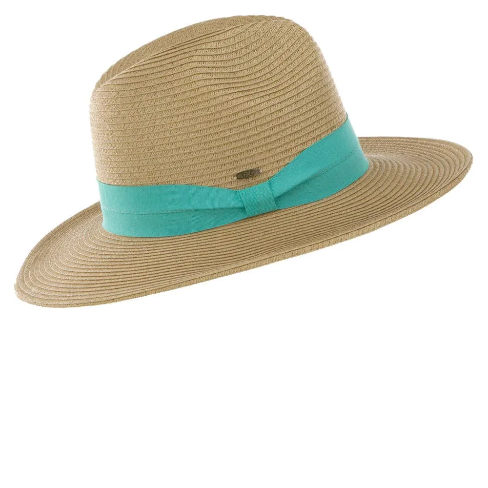 Dark Natural Brim Hat With Color Trim