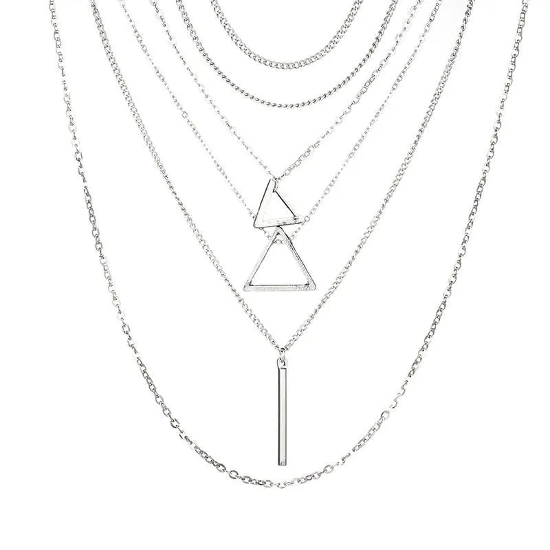 Double Triangle Multilayer Necklace | CozyCouture®