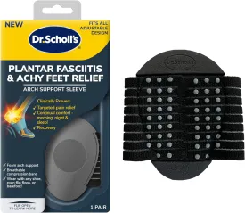 Dr. Scholl's Plantar Fasciitis & Achy Feet Relief Arch Support Sleeve, Cushioned Arch Support, Compression Band, Foam Pad Insert, Non Slip Sole, All-Day Wear Morning to Night, Unisex 1 Pair