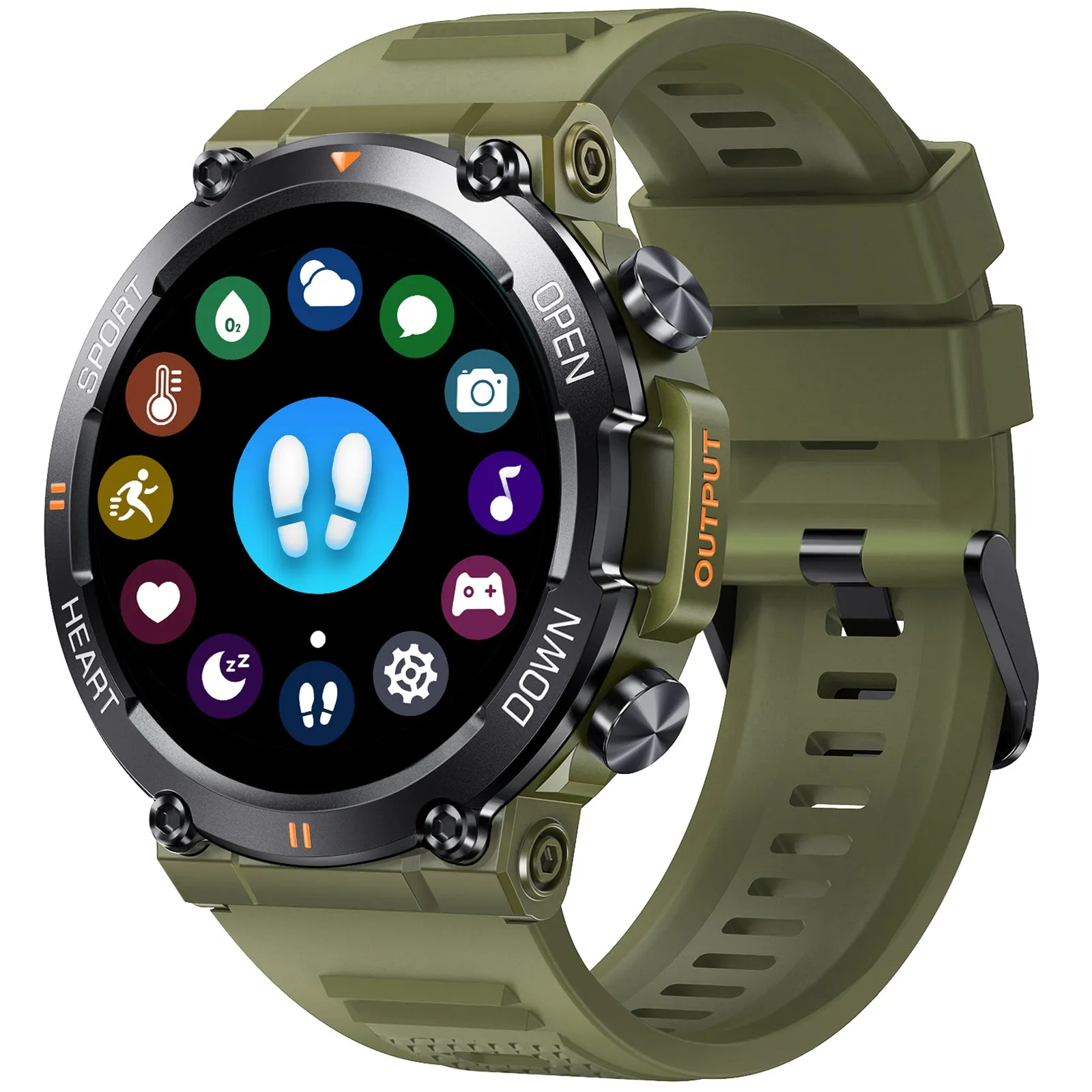 EIGIIS Military Smart Watch for Men Answer Make Calls Message Notification 1.39" HD Full Touch Smartwatch Fitness Tracker Watch Heart Rate Monitor Sleep Monitor Step Counter Sports Watch for iPhone Android