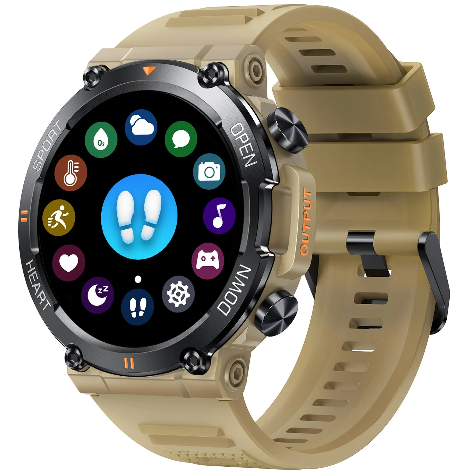 EIGIIS Military Smart Watch for Men Answer Make Calls Message Notification 1.39" HD Full Touch Smartwatch Fitness Tracker Watch Heart Rate Monitor Sleep Monitor Step Counter Sports Watch for iPhone Android