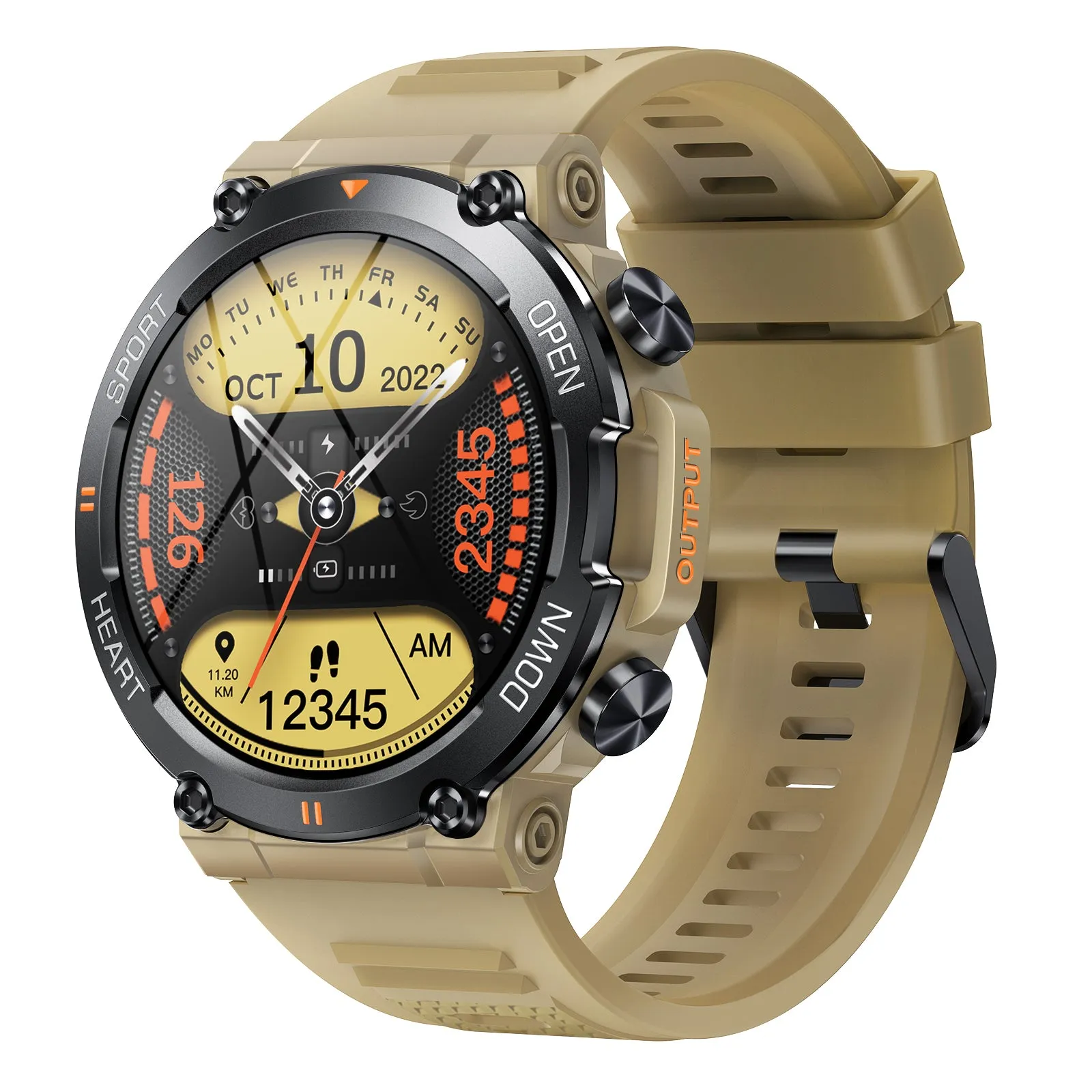 EIGIIS Military Smart Watch for Men Answer Make Calls Message Notification 1.39" HD Full Touch Smartwatch Fitness Tracker Watch Heart Rate Monitor Sleep Monitor Step Counter Sports Watch for iPhone Android