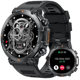 EIGIIS Military Smart Watch for Men Answer Make Calls Message Notification 1.39" HD Full Touch Smartwatch Fitness Tracker Watch Heart Rate Monitor Sleep Monitor Step Counter Sports Watch for iPhone Android