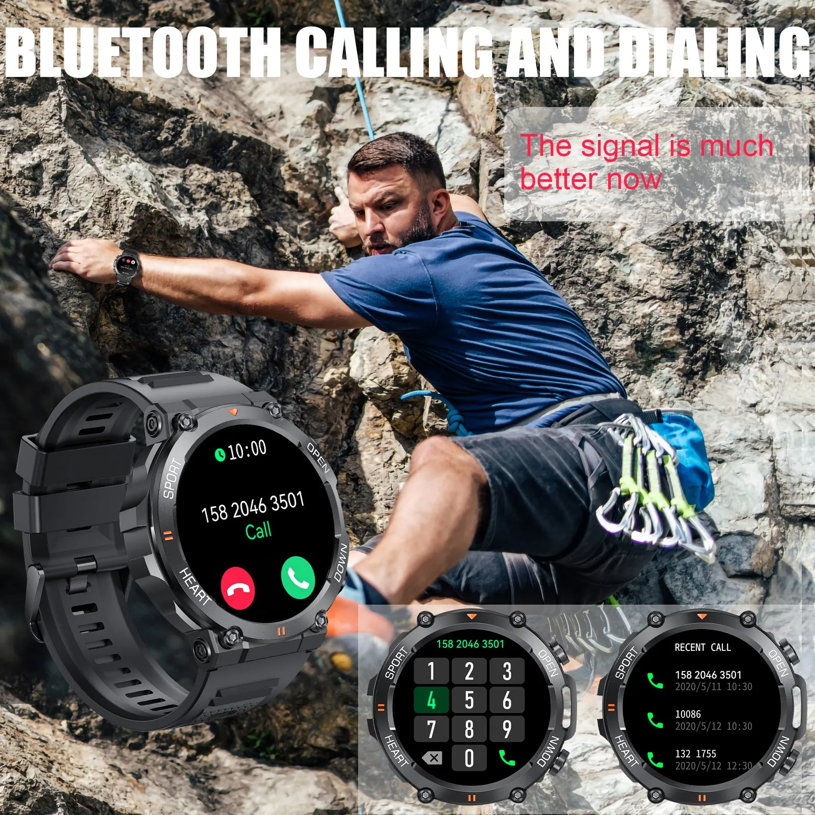 EIGIIS Military Smart Watch for Men Answer Make Calls Message Notification 1.39" HD Full Touch Smartwatch Fitness Tracker Watch Heart Rate Monitor Sleep Monitor Step Counter Sports Watch for iPhone Android