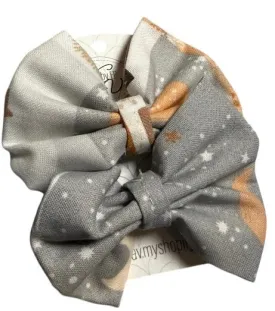 Gray Animal Double Mini Hair Bow Clip