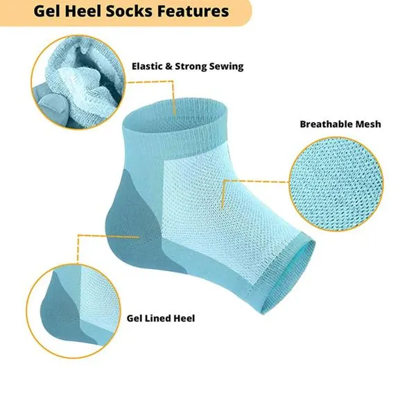 Heel Pain Relief Silicone Gel Heel Socks