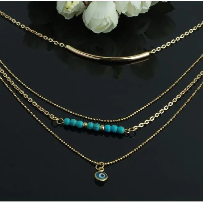 Layered Evil Eye Necklace