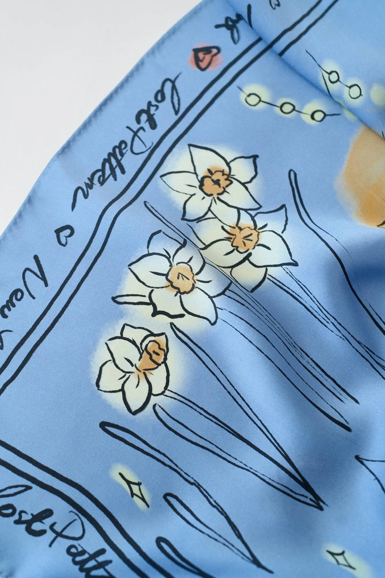 Lost Pattern NYC - "New York in Sketches" Silk Scarf - Blue
