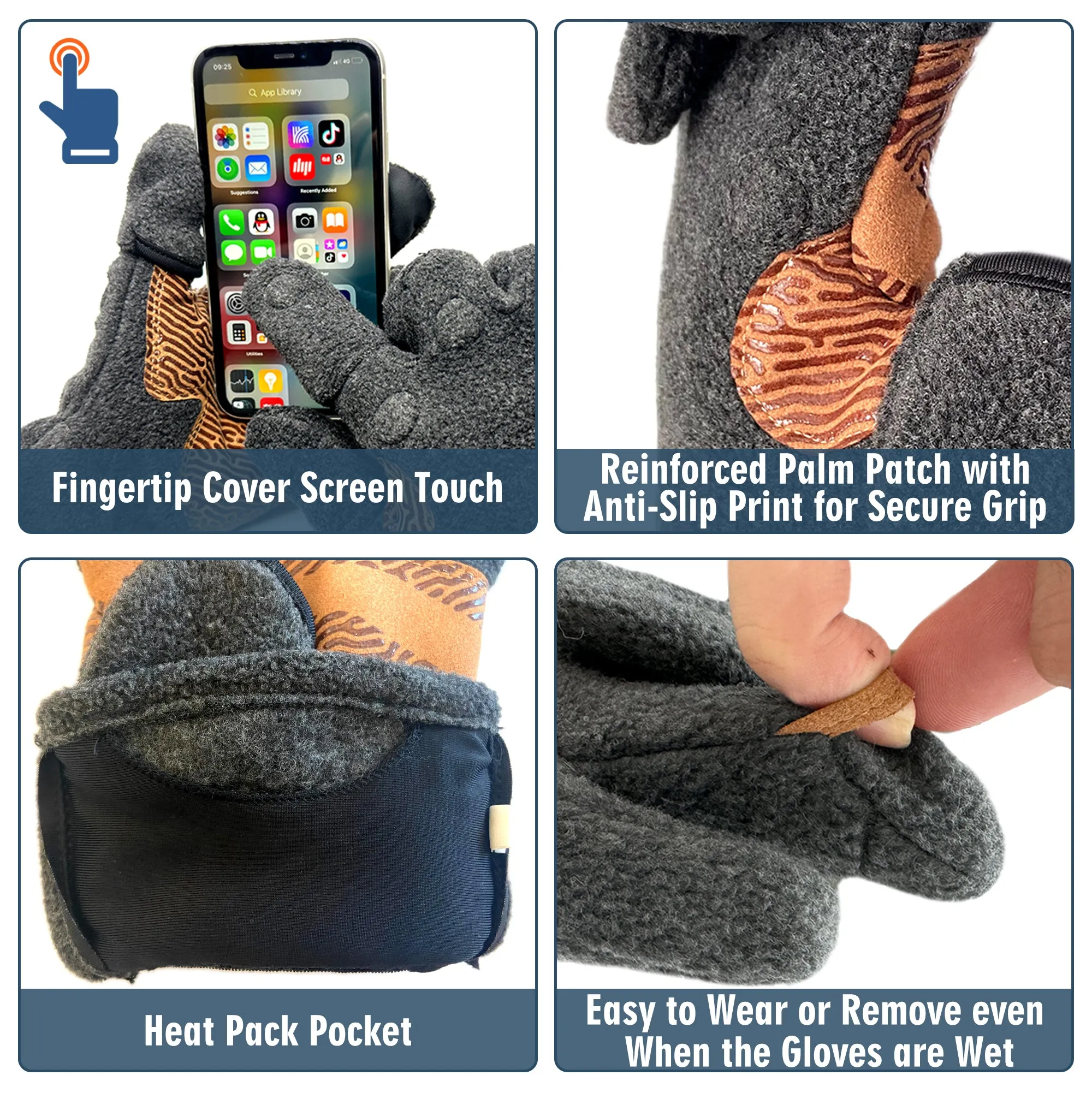 Magnets Convert Fleece 3 Cut Fingers