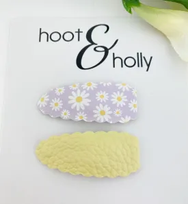 Oh Snap Clips - Daisies on Purple