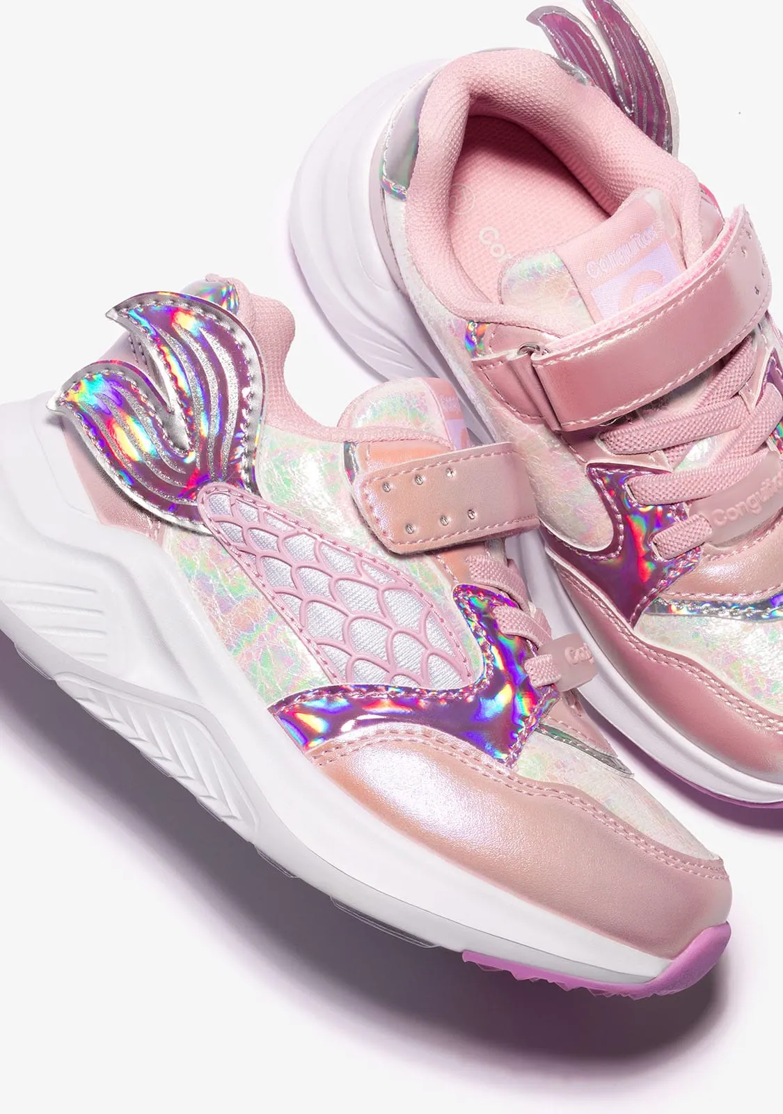 Pink Mermaid Elastic With Light Sneakers