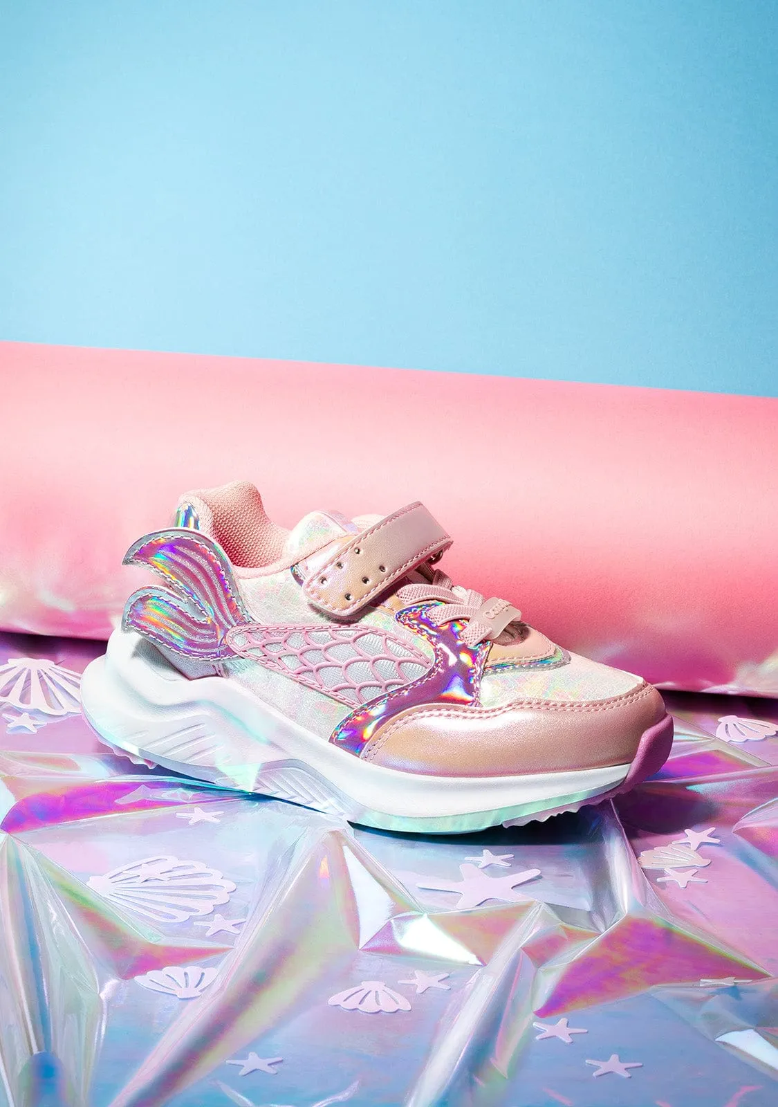 Pink Mermaid Elastic With Light Sneakers