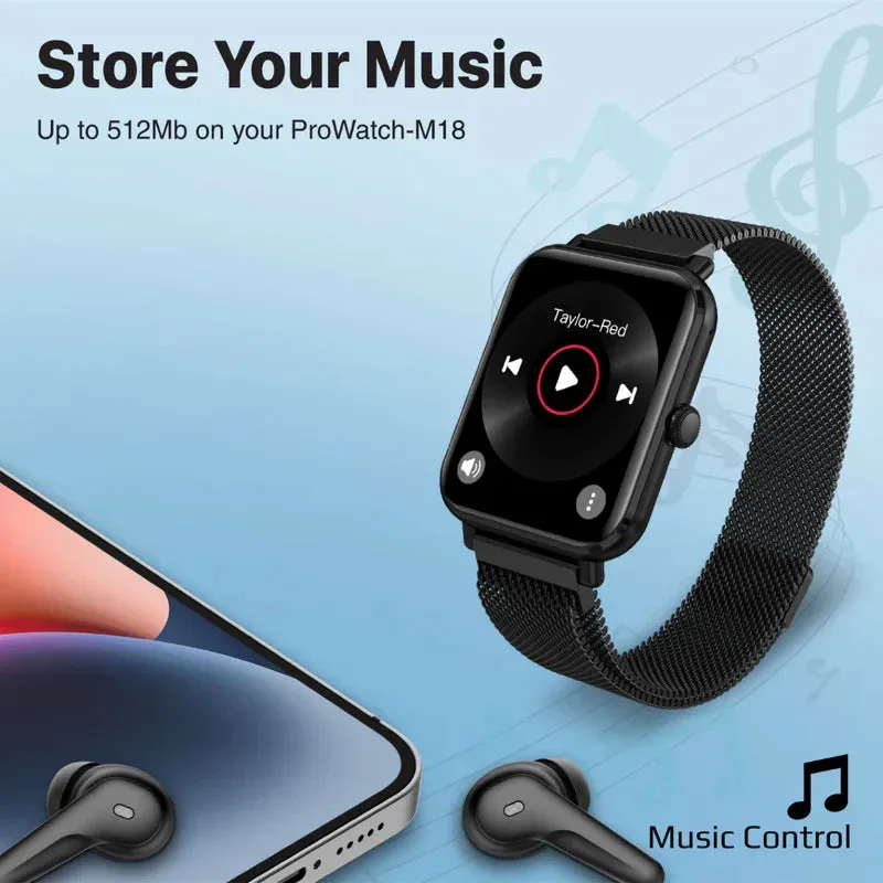 Promate IP68 Fitness Tracker Smartwatch with Media Storage - Black - TJREDR9