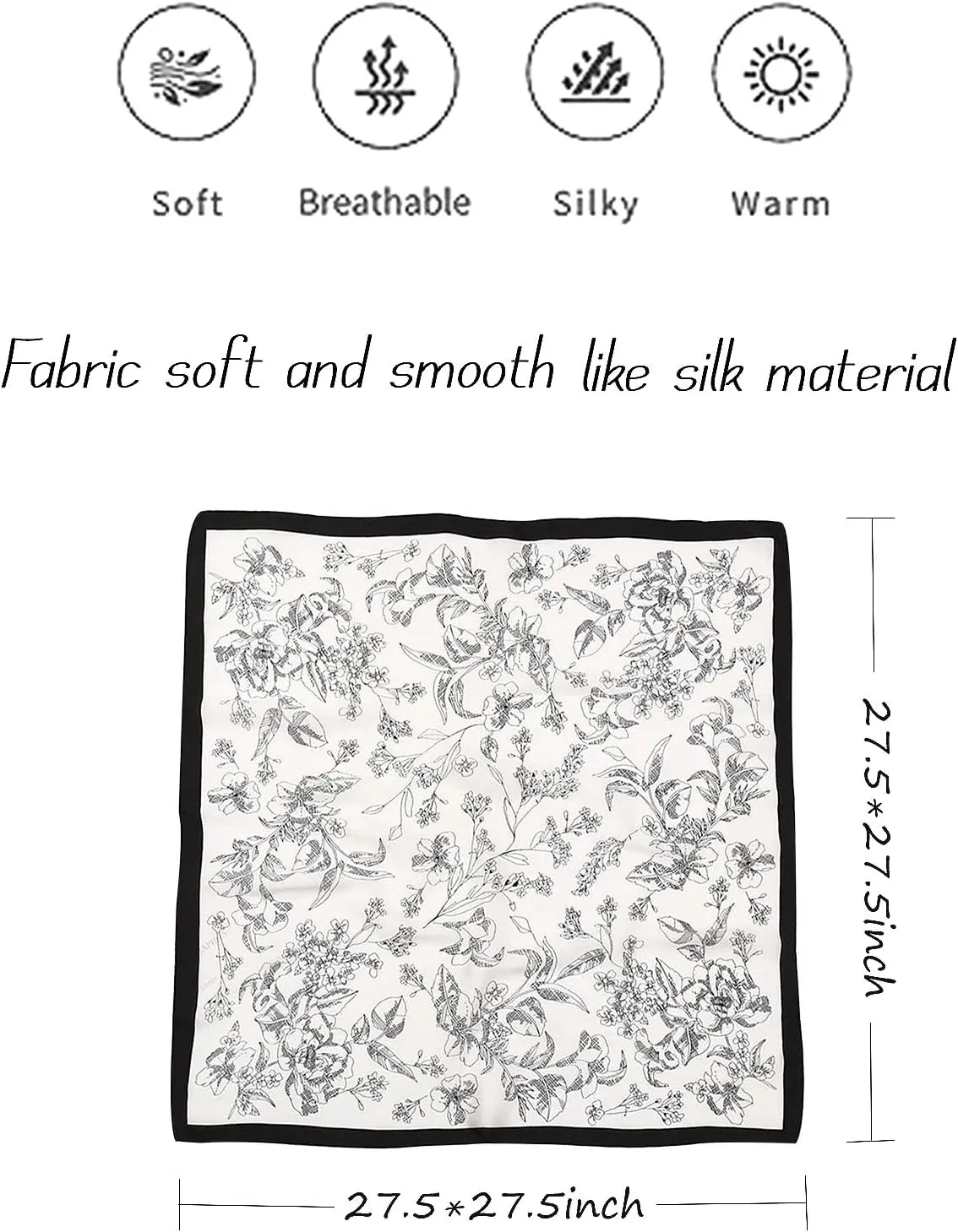 Satin Bandanas Head Scarf For Women Hair Scarves Accessories Lightweight Fashion Wrap Neck Silk Sleeping Headscarf