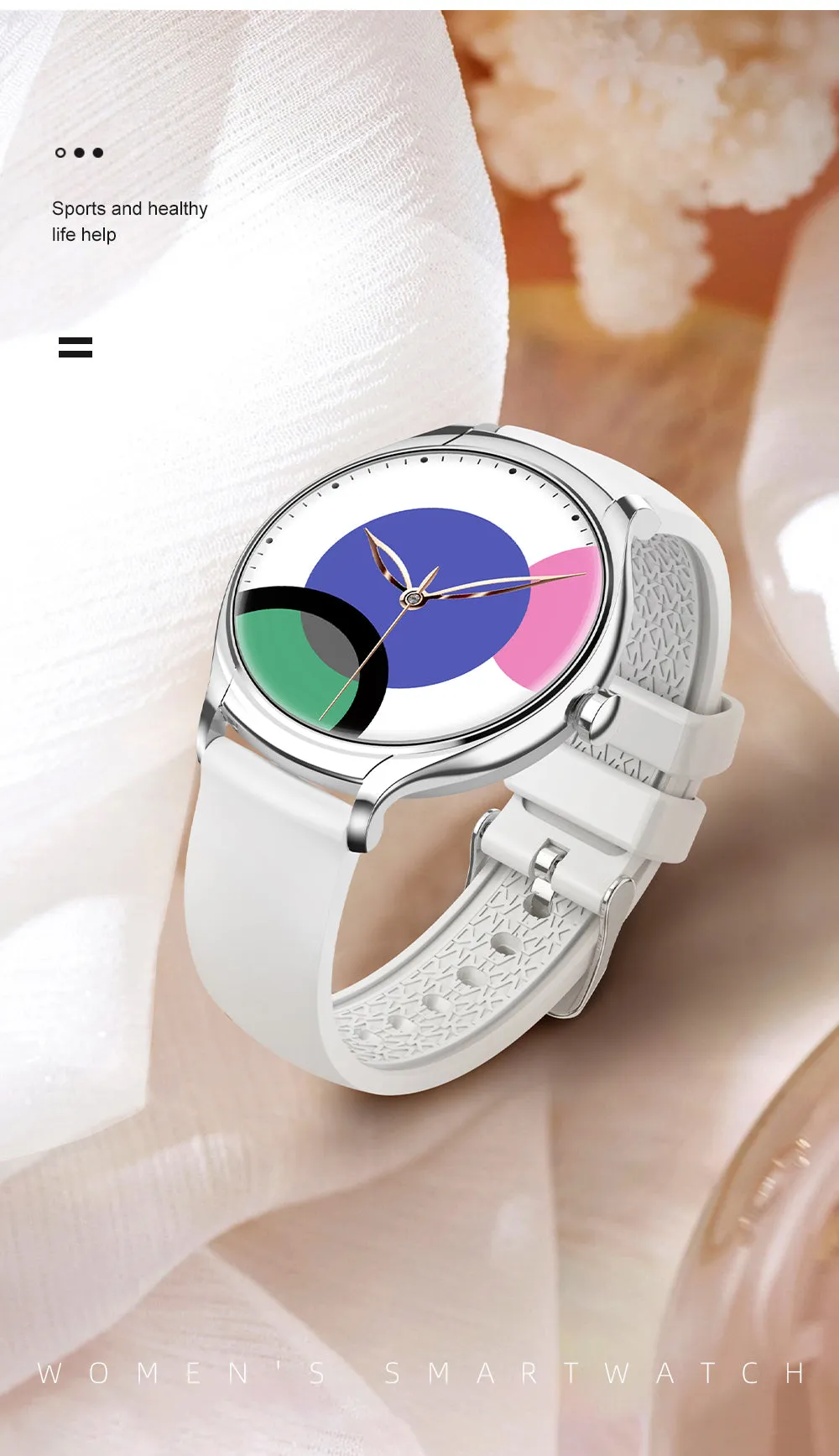 Smart Watch for Women Bluetooth Make/Answer Call Waterproof Sports Smartwatch Compatible with iPhone Android Phone 1.39" HD Color Screen Fitness Tracker with Heart Rate Monitor Pedometer Sleep Tracker