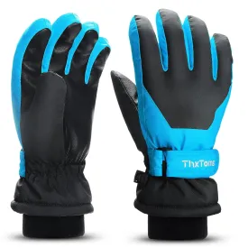 ThxToms Kids Winter Gloves Waterproof Ski Snow Snowboard Gloves for Ourdoor Sports, Boys and Girls Cold Weather Gloves