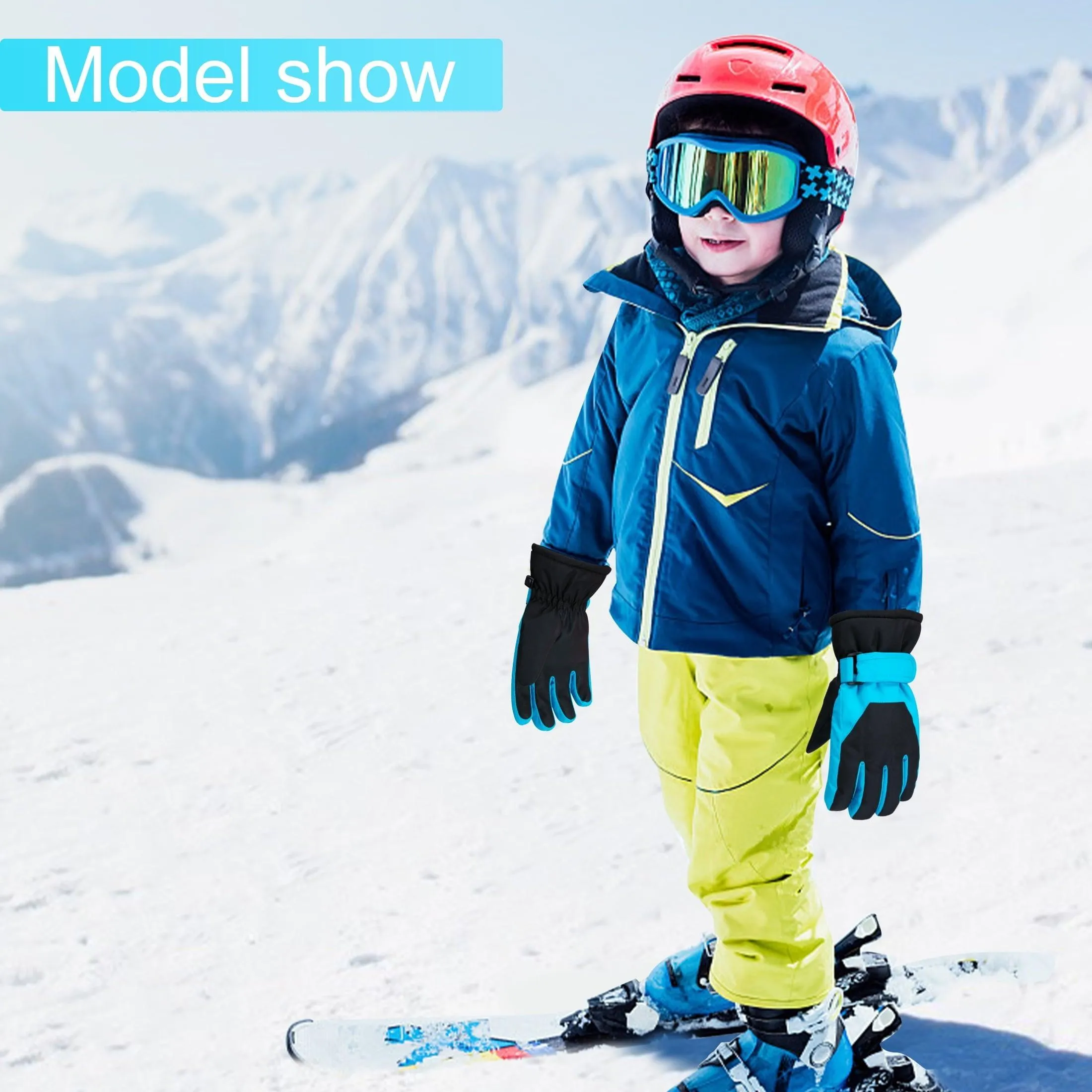 ThxToms Kids Winter Gloves Waterproof Ski Snow Snowboard Gloves for Ourdoor Sports, Boys and Girls Cold Weather Gloves