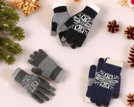 Unisex Winter Nap Gloves for Men and Women, Warm and Cozy Cotton Gloves for Smartphone Users