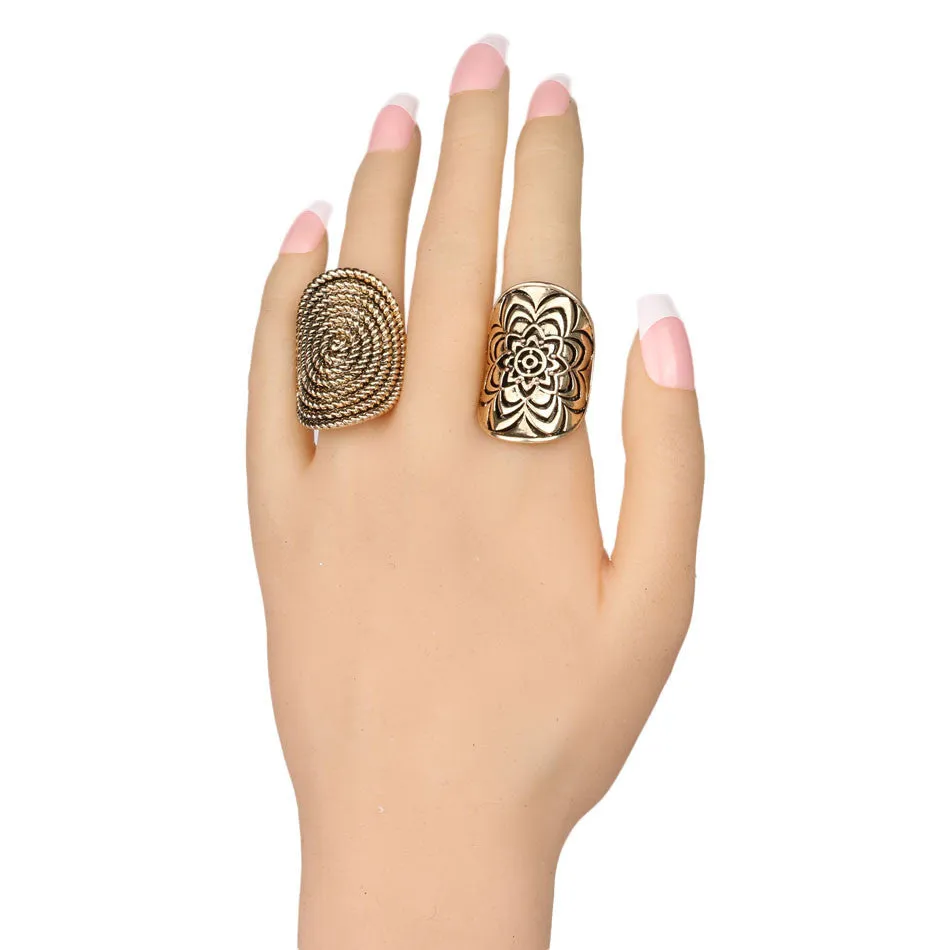 Vintage MiDi Ring 4PCS/Stes Fashion Gold Jewelry Classical Punk Pattern Rings For Women Party Accessories Aros Anel