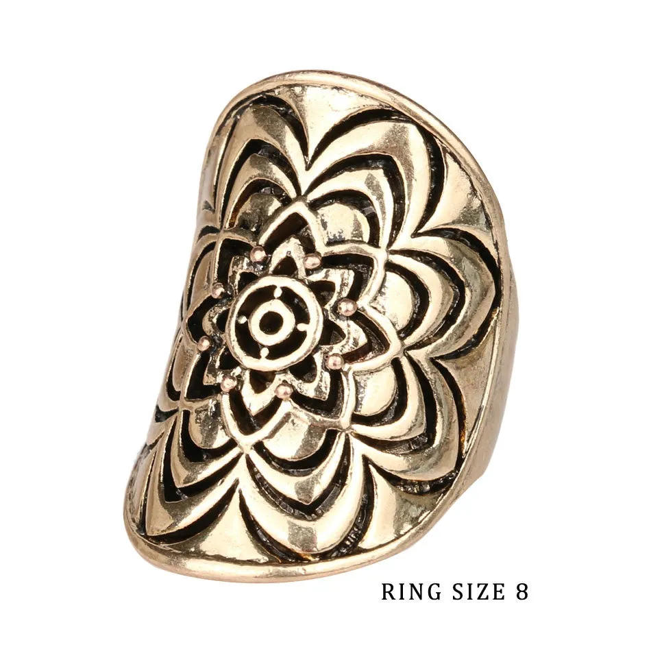 Vintage MiDi Ring 4PCS/Stes Fashion Gold Jewelry Classical Punk Pattern Rings For Women Party Accessories Aros Anel